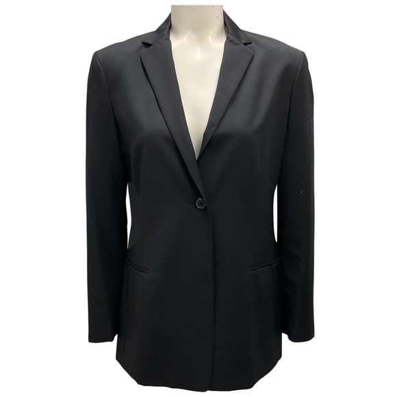 JIL SANDER BLACK CLASSIC TWO BUTTON WOOL BLAZER - Picture 1 of 5